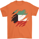 Torn Kuwait Flag Kuwaiti Day Football Mens T-Shirt 100% Cotton Orange