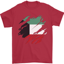 Torn Kuwait Flag Kuwaiti Day Football Mens T-Shirt 100% Cotton Red