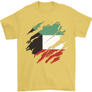 Torn Kuwait Flag Kuwaiti Day Football Mens T-Shirt 100% Cotton Yellow