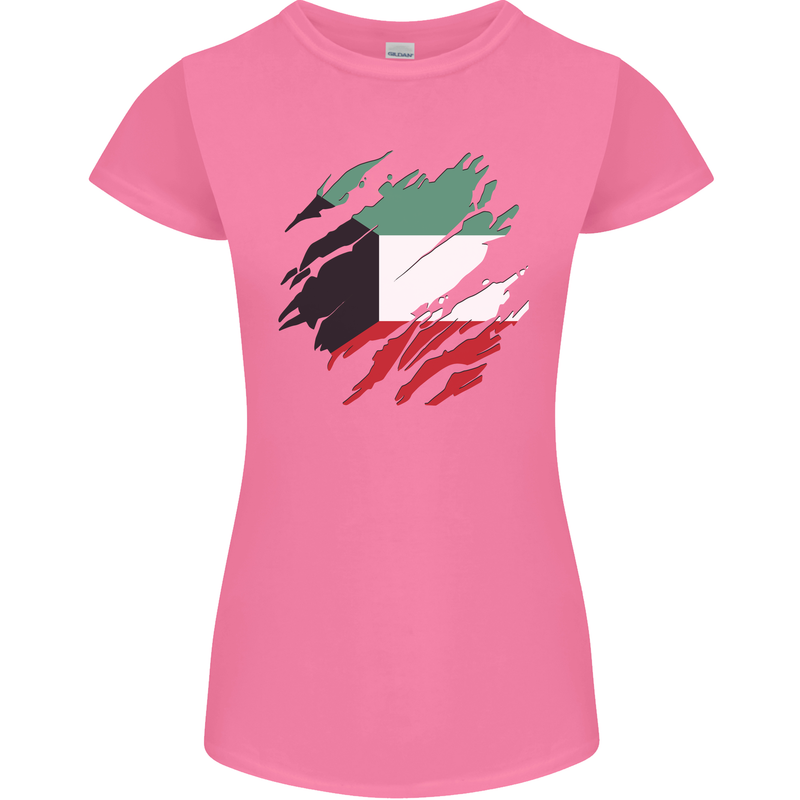 Torn Kuwait Flag Kuwaiti Day Football Womens Petite Cut T-Shirt Azalea