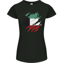 Torn Kuwait Flag Kuwaiti Day Football Womens Petite Cut T-Shirt Black