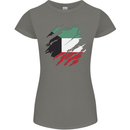 Torn Kuwait Flag Kuwaiti Day Football Womens Petite Cut T-Shirt Charcoal