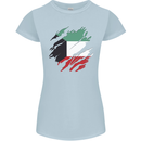 Torn Kuwait Flag Kuwaiti Day Football Womens Petite Cut T-Shirt Light Blue