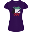 Torn Kuwait Flag Kuwaiti Day Football Womens Petite Cut T-Shirt Purple