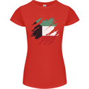 Torn Kuwait Flag Kuwaiti Day Football Womens Petite Cut T-Shirt Red