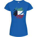 Torn Kuwait Flag Kuwaiti Day Football Womens Petite Cut T-Shirt Royal Blue