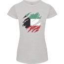 Torn Kuwait Flag Kuwaiti Day Football Womens Petite Cut T-Shirt Sports Grey