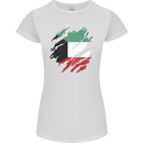 Torn Kuwait Flag Kuwaiti Day Football Womens Petite Cut T-Shirt White