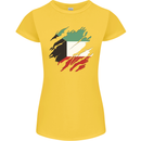 Torn Kuwait Flag Kuwaiti Day Football Womens Petite Cut T-Shirt Yellow