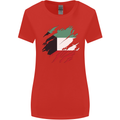 Torn Kuwait Flag Kuwaiti Day Football Womens Wider Cut T-Shirt Red