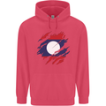 Torn Laos Flag Laotian Day Football Childrens Kids Hoodie Heliconia