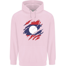 Torn Laos Flag Laotian Day Football Childrens Kids Hoodie Light Pink
