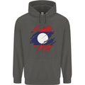 Torn Laos Flag Laotian Day Football Childrens Kids Hoodie Storm Grey