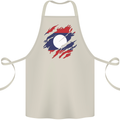 Torn Laos Flag Laotian Day Football Cotton Apron 100% Organic Natural