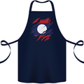 Torn Laos Flag Laotian Day Football Cotton Apron 100% Organic Navy Blue