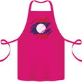 Torn Laos Flag Laotian Day Football Cotton Apron 100% Organic Pink