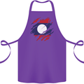 Torn Laos Flag Laotian Day Football Cotton Apron 100% Organic Purple