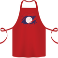 Torn Laos Flag Laotian Day Football Cotton Apron 100% Organic Red