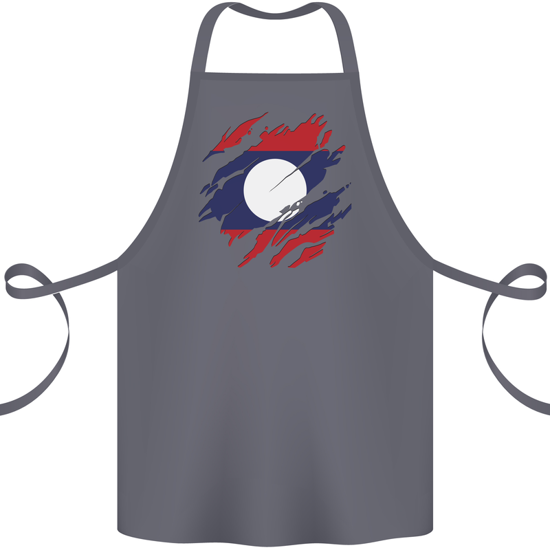 Torn Laos Flag Laotian Day Football Cotton Apron 100% Organic Steel