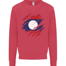 Torn Laos Flag Laotian Day Football Kids Sweatshirt Jumper Heliconia