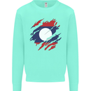Torn Laos Flag Laotian Day Football Kids Sweatshirt Jumper Peppermint