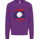 Torn Laos Flag Laotian Day Football Kids Sweatshirt Jumper Purple