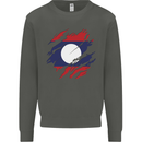 Torn Laos Flag Laotian Day Football Kids Sweatshirt Jumper Storm Grey