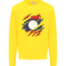 Torn Laos Flag Laotian Day Football Kids Sweatshirt Jumper Yellow