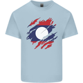 Torn Laos Flag Laotian Day Football Kids T-Shirt Childrens Light Blue