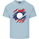 Torn Laos Flag Laotian Day Football Kids T-Shirt Childrens Light Blue