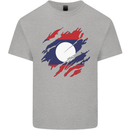Torn Laos Flag Laotian Day Football Kids T-Shirt Childrens Sports Grey