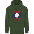 Torn Laos Flag Laotian Day Football Mens 80% Cotton Hoodie Forest Green