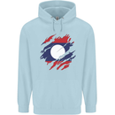 Torn Laos Flag Laotian Day Football Mens 80% Cotton Hoodie Light Blue