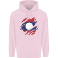 Torn Laos Flag Laotian Day Football Mens 80% Cotton Hoodie Light Pink