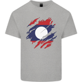 Torn Laos Flag Laotian Day Football Mens Cotton T-Shirt Tee Top Sports Grey