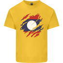 Torn Laos Flag Laotian Day Football Mens Cotton T-Shirt Tee Top Yellow