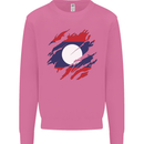 Torn Laos Flag Laotian Day Football Mens Sweatshirt Jumper Azalea