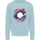 Torn Laos Flag Laotian Day Football Mens Sweatshirt Jumper Light Blue