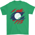 Torn Laos Flag Laotian Day Football Mens T-Shirt 100% Cotton Irish Green