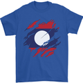 Torn Laos Flag Laotian Day Football Mens T-Shirt 100% Cotton Royal Blue