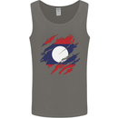 Torn Laos Flag Laotian Day Football Mens Vest Tank Top Charcoal