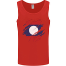 Torn Laos Flag Laotian Day Football Mens Vest Tank Top Red