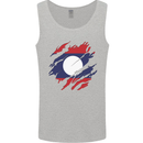 Torn Laos Flag Laotian Day Football Mens Vest Tank Top Sports Grey