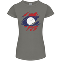 Torn Laos Flag Laotian Day Football Womens Petite Cut T-Shirt Charcoal