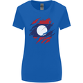 Torn Laos Flag Laotian Day Football Womens Wider Cut T-Shirt Royal Blue