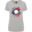 Torn Laos Flag Laotian Day Football Womens Wider Cut T-Shirt Sports Grey