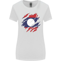 Torn Laos Flag Laotian Day Football Womens Wider Cut T-Shirt White