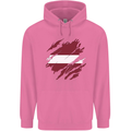 Torn Latvia Flag Latvian Day Football Childrens Kids Hoodie Azalea