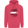 Torn Latvia Flag Latvian Day Football Childrens Kids Hoodie Heliconia