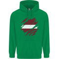 Torn Latvia Flag Latvian Day Football Childrens Kids Hoodie Irish Green